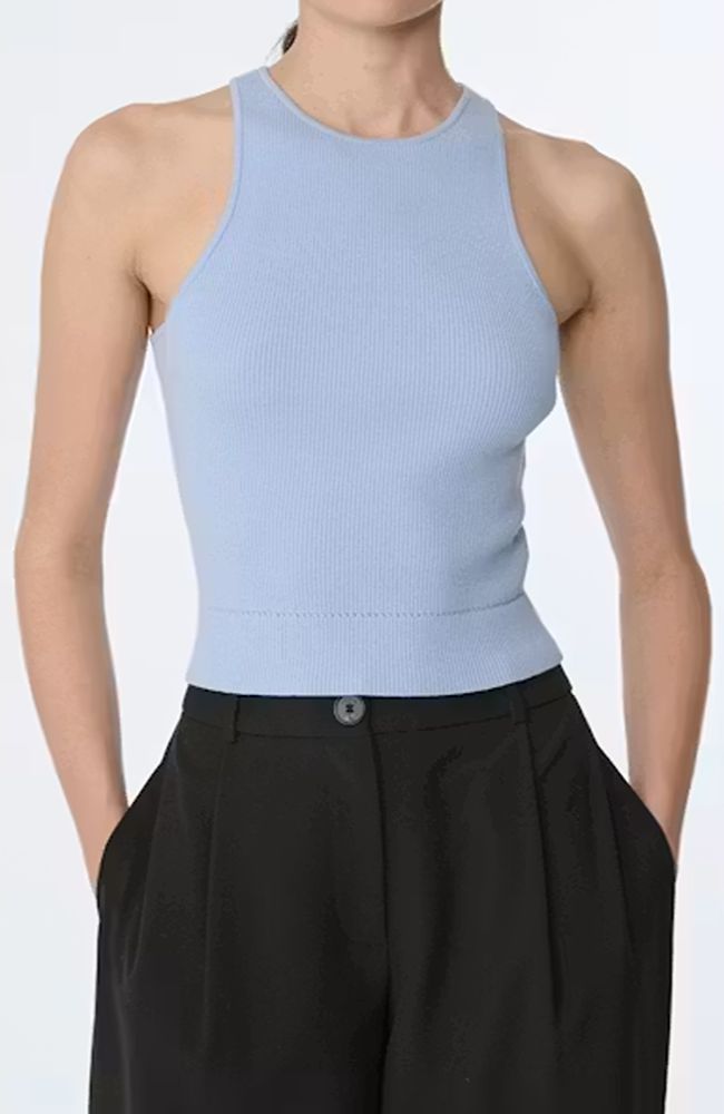 Avery Racer Tank in Sky