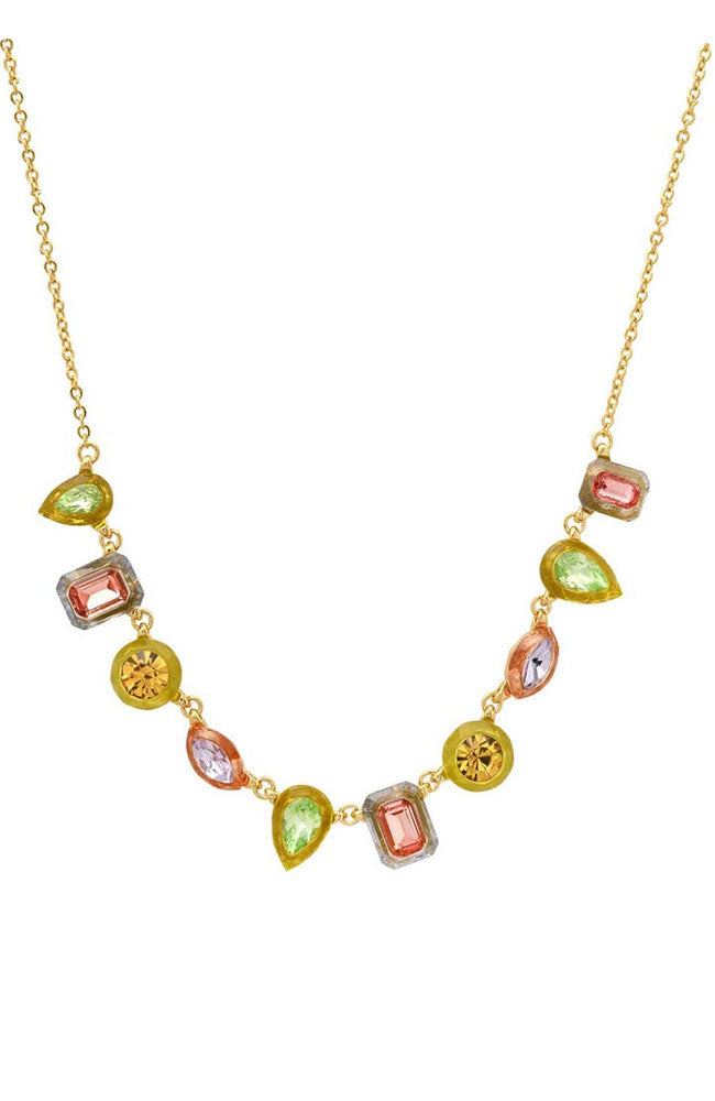 Bezel Set Mixed Shape Necklace