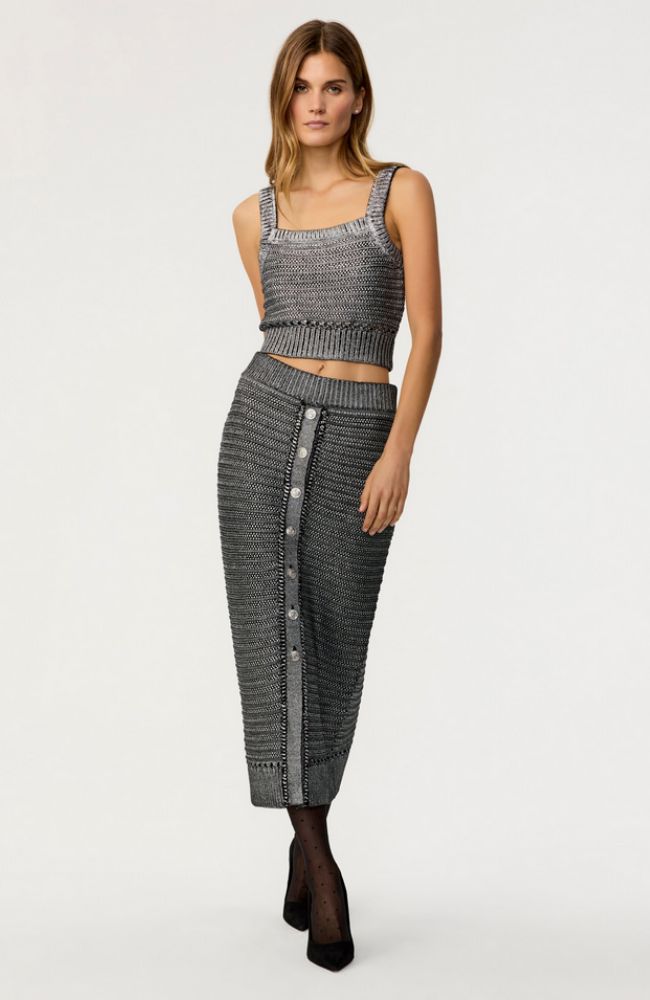 Tani Button Front Skirt