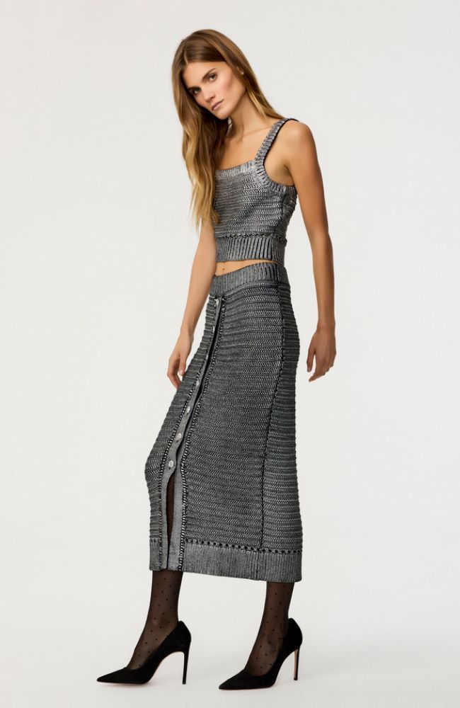 Tani Button Front Skirt