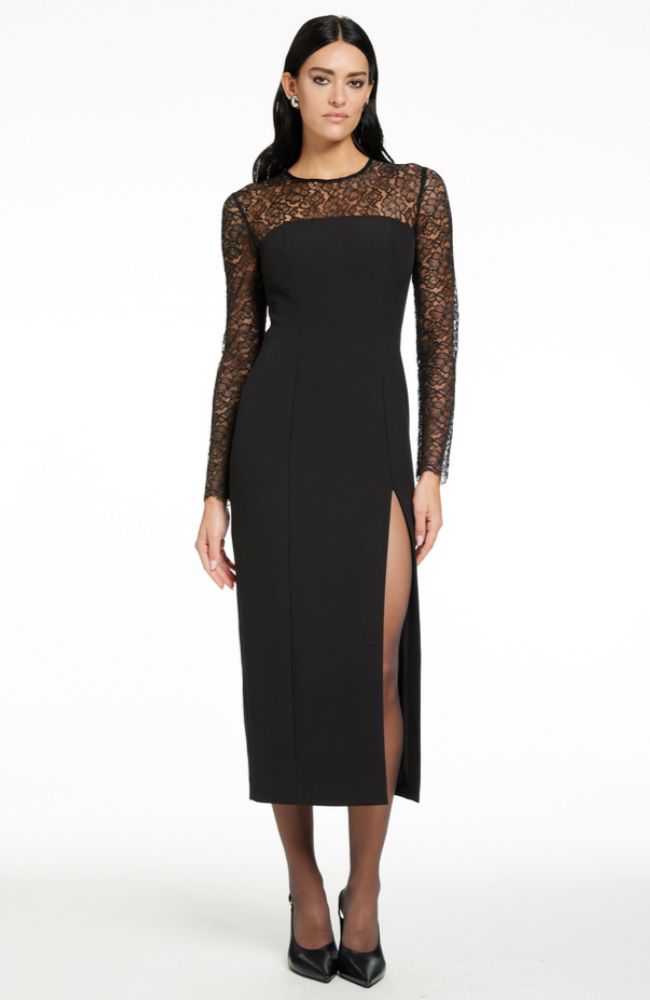 Loretta Lace Combo Midi Dress