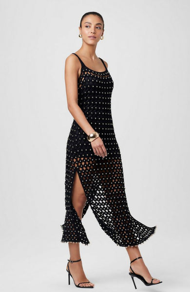 knee length dresses for ladies Clementine Midi Dress in Jet – shoprodeodrive