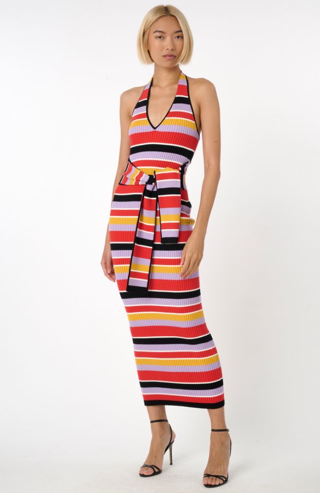 Mikey V Neck Halter Midi Dress