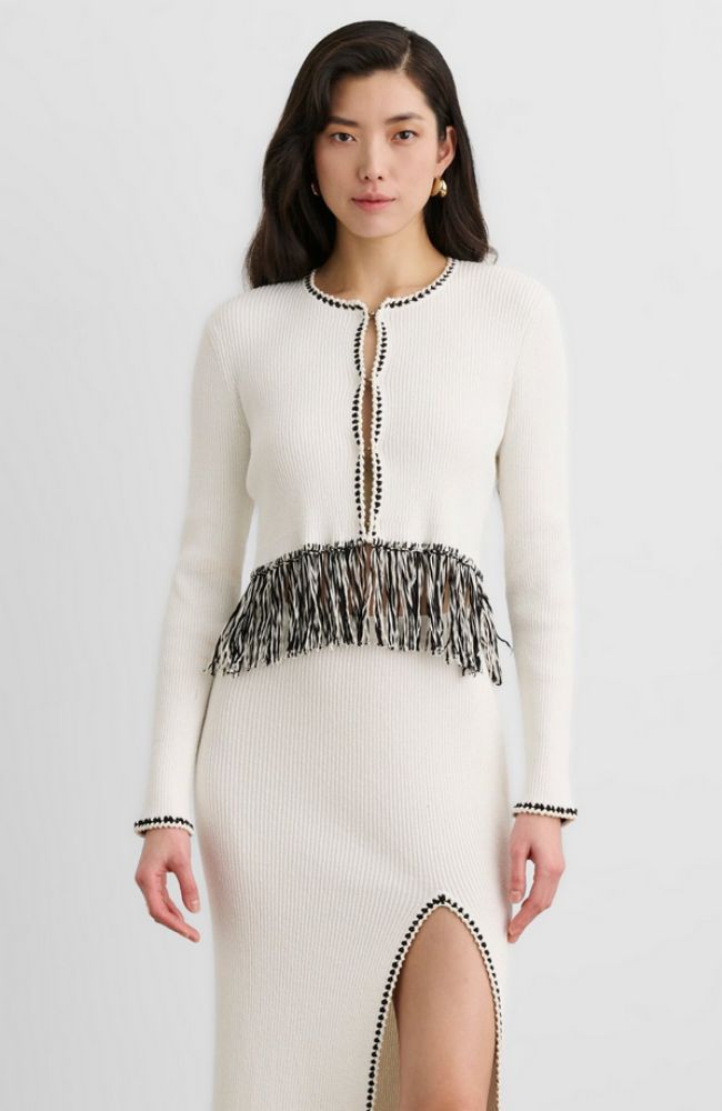 Monroe Long Sleeve Fringe Cardigan