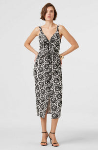 Gia Double Tie Front Midi Dress