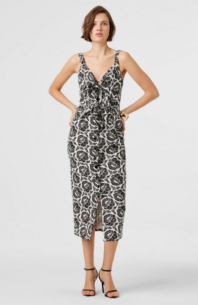 Gia Double Tie Front Midi Dress