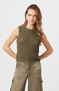 Estelle Crochet Racer Tank in Olive