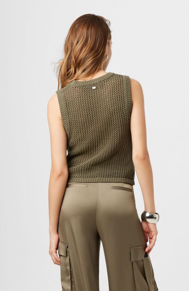 Estelle Crochet Racer Tank in Olive