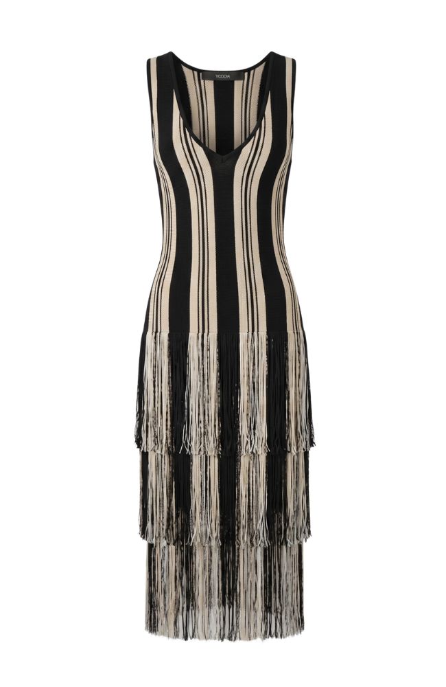 Finley Vneck Dress with Fringe