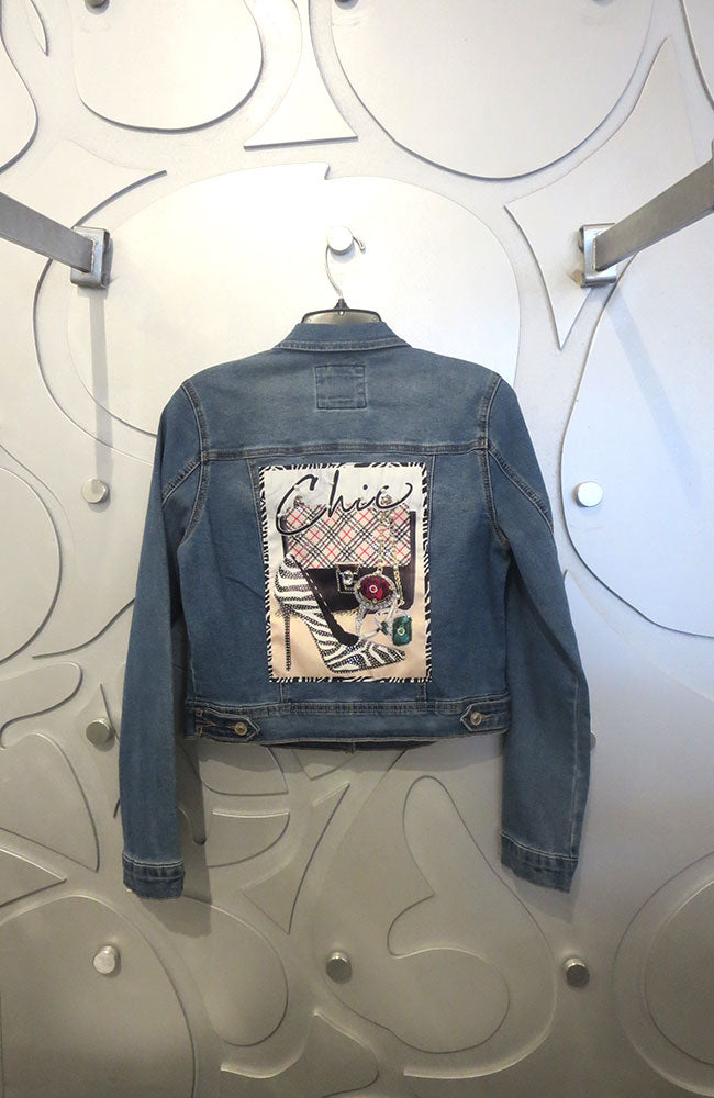Denim Jacket Chic Plaid