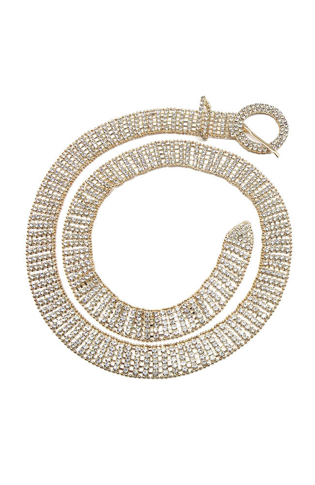 Gold Rhinestone Open Link Belt