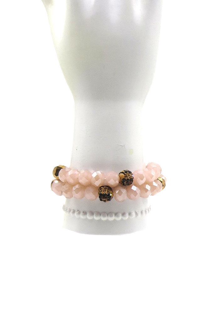 Set of 2 Pink Bronze Braclets