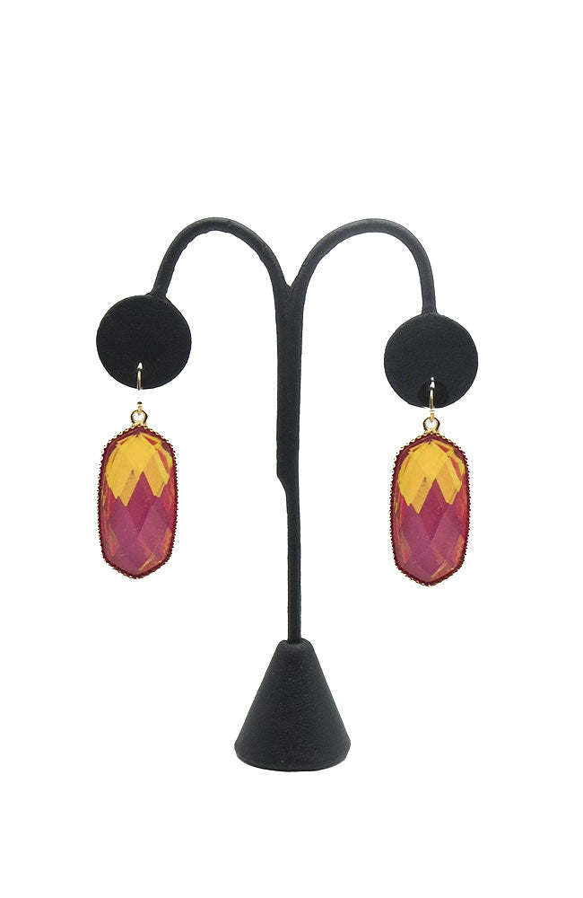 Fuschia Rectangle Earrings