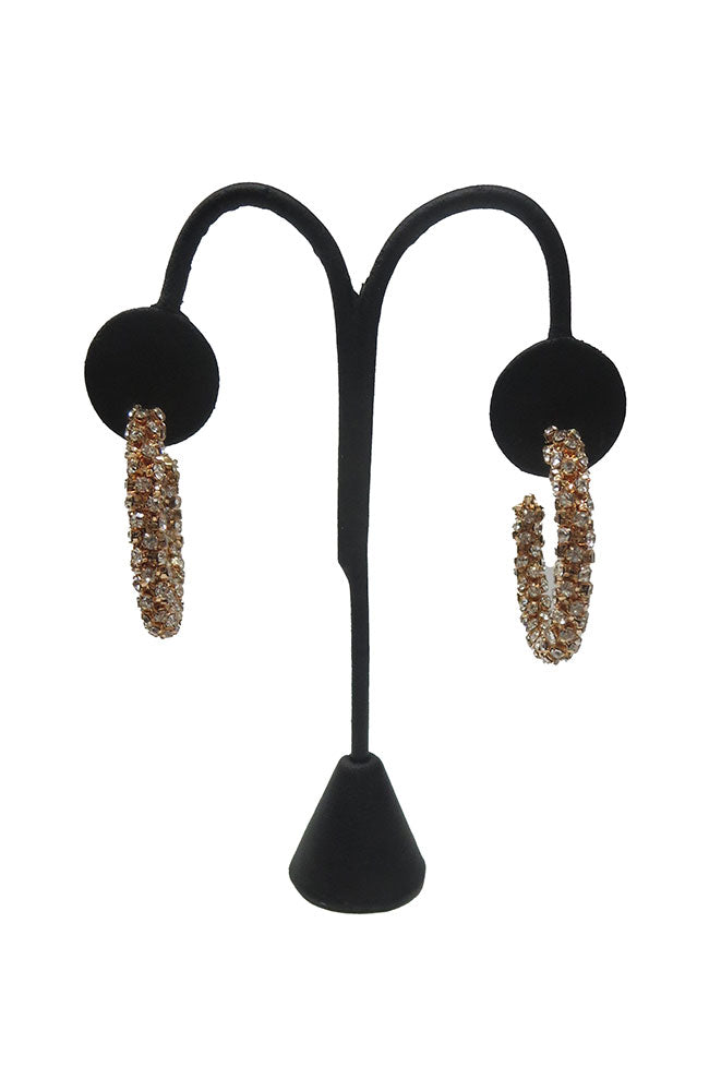 Gold CZ Cluster Med Hoops