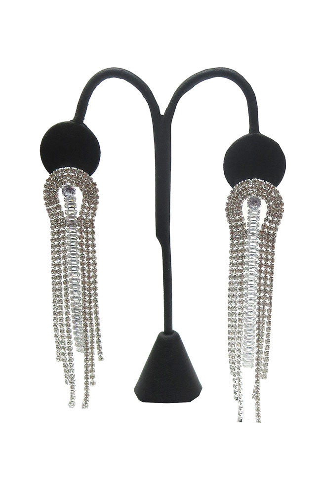 Silver U Shape 7 Strand Earrings