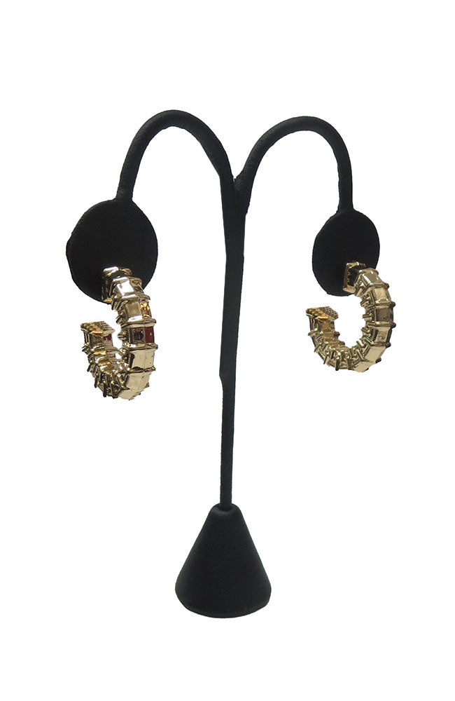 Gold Chunky Ridge Hoops