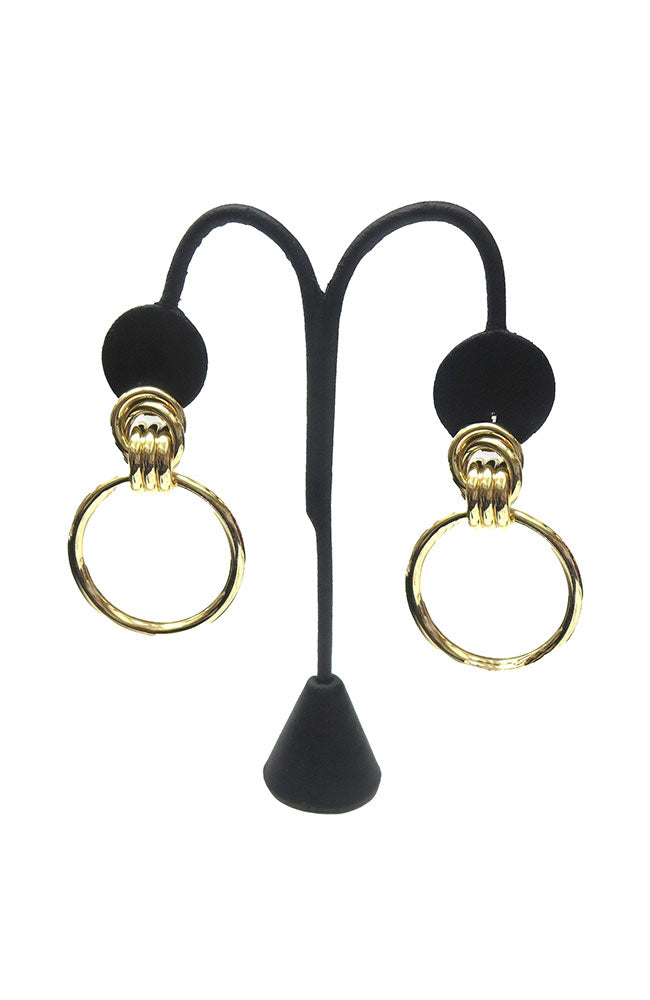 Gold Knocker Circles Earrings