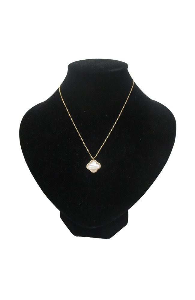 Gold MOP Clover Necklace