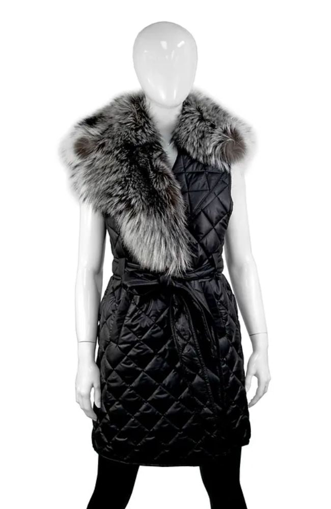 Vest with Silver Fox Collar
