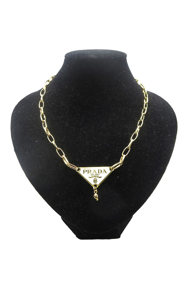 Prada Medal Nk Gld Chain White