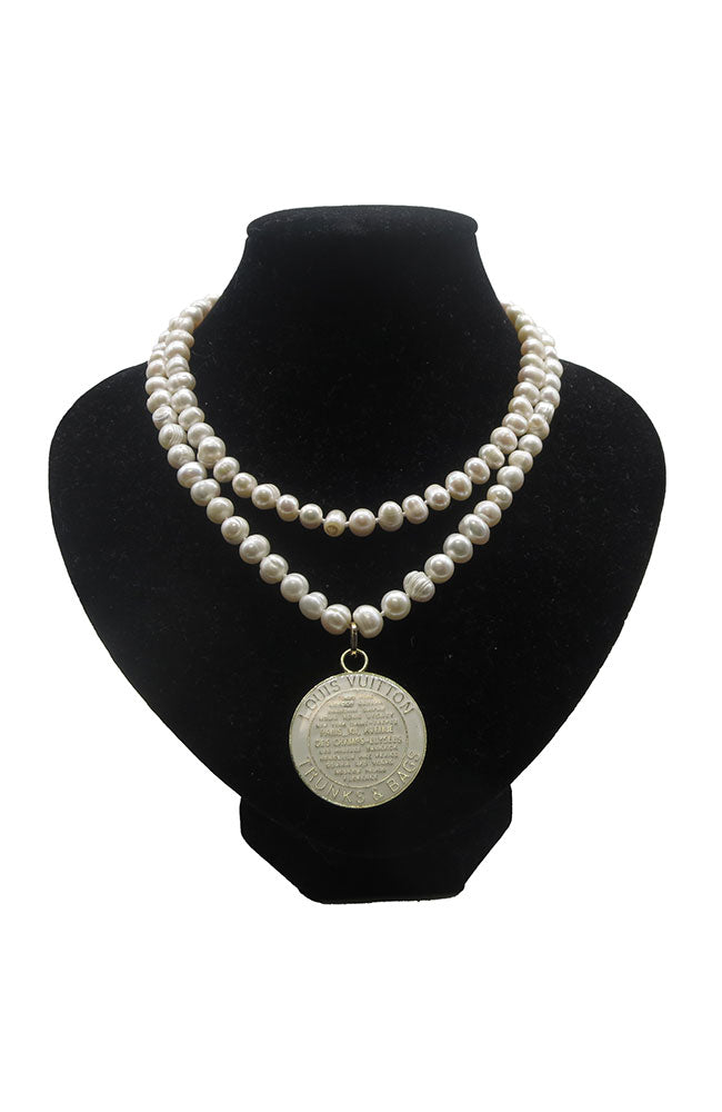 White Pearl Coin Nk Gld Chain