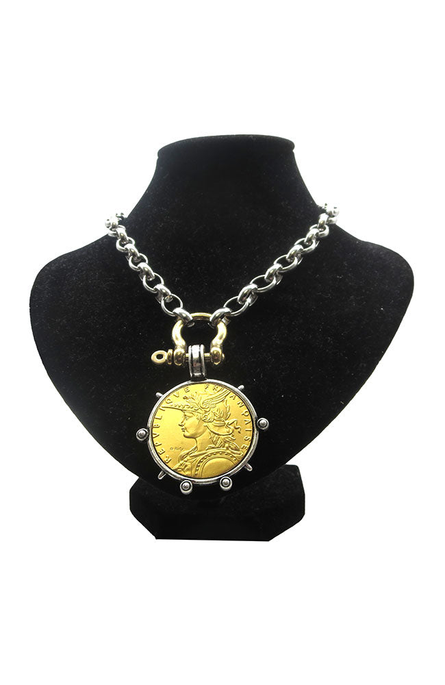 Coin Nk Slv Chain Gld HB Gld Coin