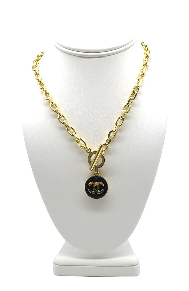 CC Black Toggle Gold Necklace