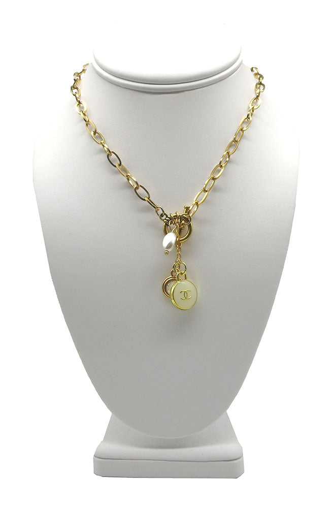 CC Cream Toggle Charm Gold Necklace