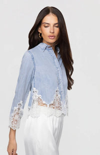 Eli Lace Combo Denim Shirt