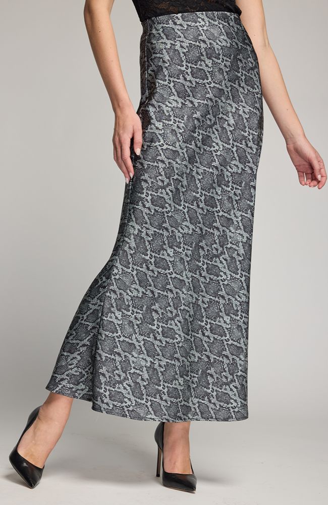 Katrine Snake Satin Skirt