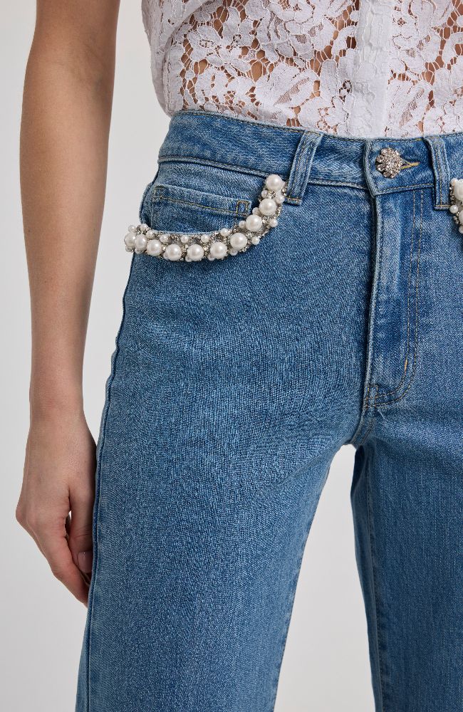 Baylor Pearl Crystal Jeans