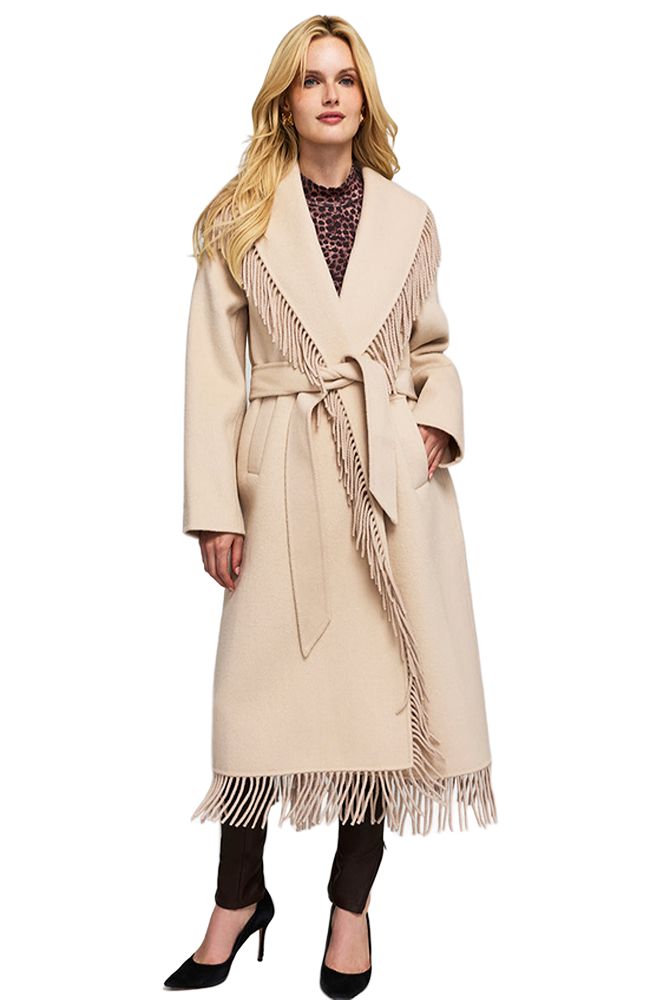 Jenny Fringe Wool Coat
