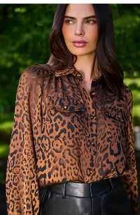 Priya Leopard Bunt Out Blouse