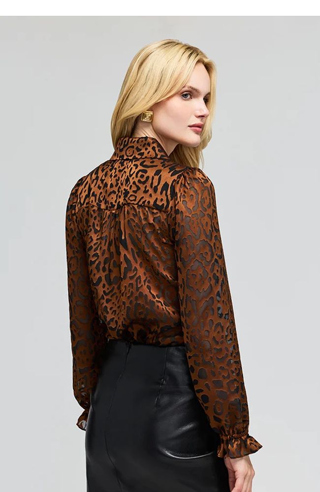Priya Leopard Bunt Out Blouse