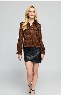 Priya Leopard Bunt Out Blouse