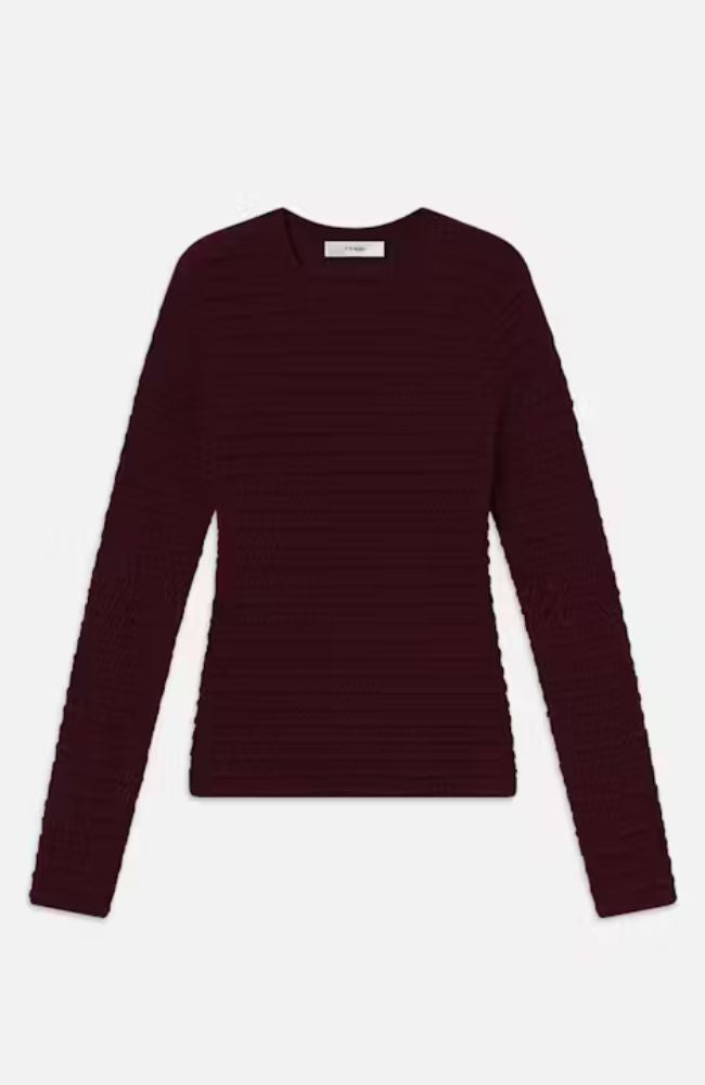 Smocked LS Crewneck