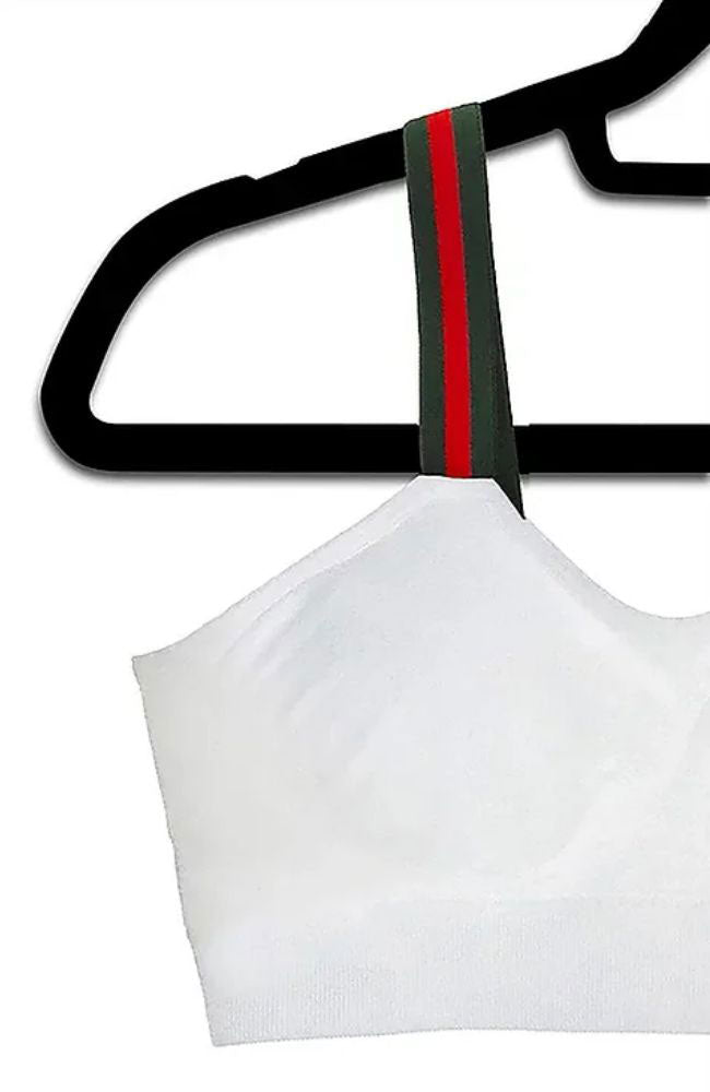 White Bra Green Stripe Strapit