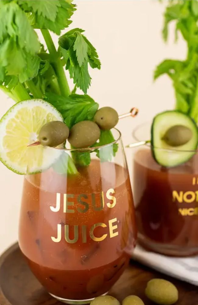Jesus Juice Wine Glass