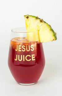Jesus Juice Wine Glass