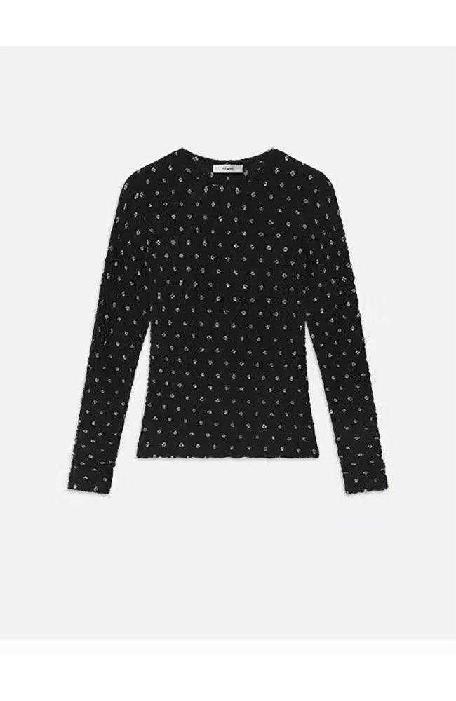 Dotted Stretch Mesh Top