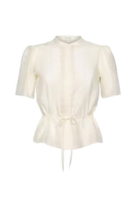 Cinched Lace Trim Blouse