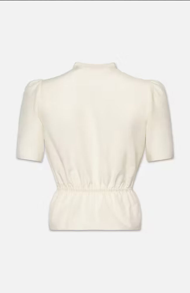 Cinched Lace Trim Blouse