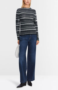 Long Sleeve Top in Grey Black