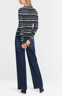 Long Sleeve Top in Grey Black