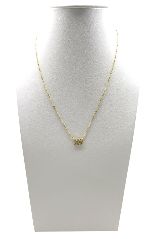 Gold XO Pave Necklace