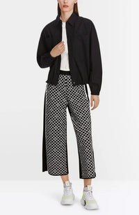 Knit Crop Pant in Grey Black