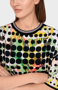 Printed Short Sleeve Sweater