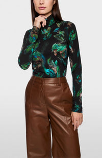Dark Jade Green LS Mock Nk Tee