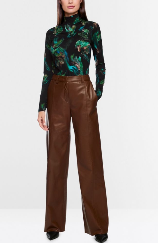Dark Jade Green LS Mock Nk Tee