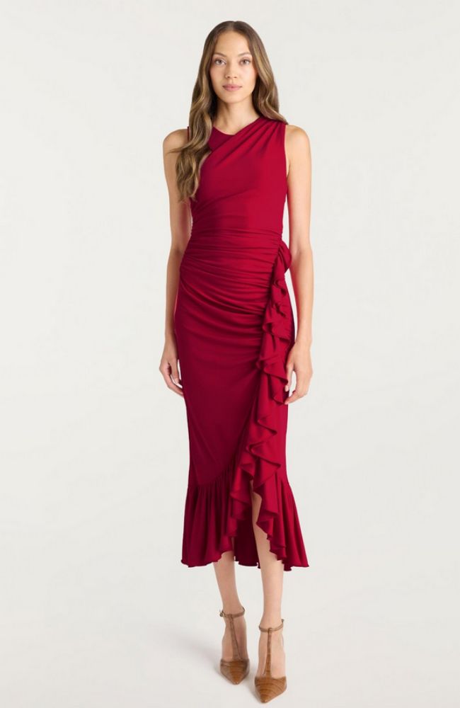 Fatima Dress in Burgundy Plum